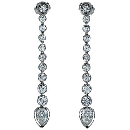Handmade 5.40 Carat Diamond Dangle Earrings
