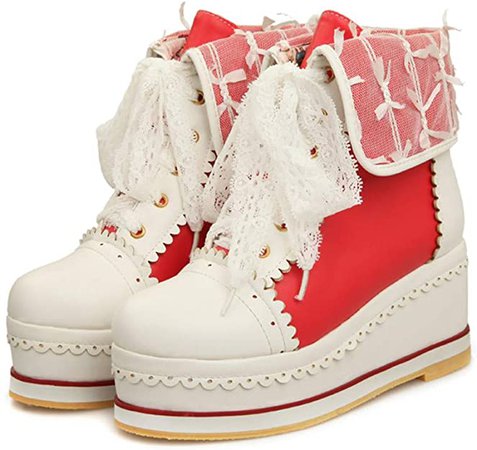 Cute Lolita Boots Cosplay Brogue Wedge Boots | Boots