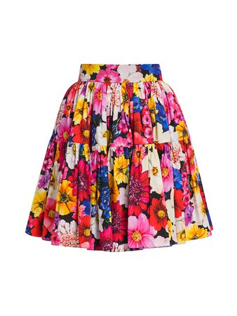 DOLCE & GABBANA Tiered Floral Mini-Skirt