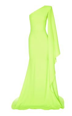 Alex Perry Neon Yellow one shoulder gown