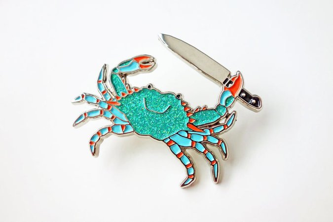 Stabby Crab Enamel Pin | Etsy