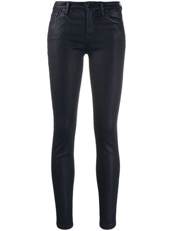 Blue 7 For All Mankind Coated Skinny Jeans | Farfetch.com