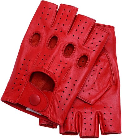 Amazon.com: Riparo Women's Fingerless Half Finger Driving Fitness Motorcycle Unlined Leather Gloves (7.5, Red): Clothing