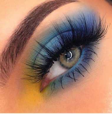 blue & Yellow Eye Makeup