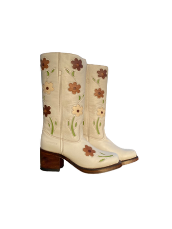 Flower Boots in Beige