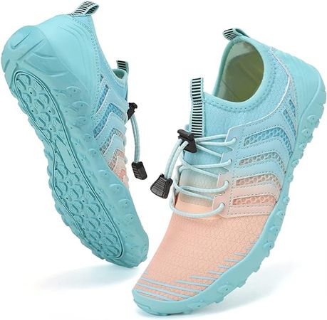 Amazon.com | WateLves Water Shoes Mens Womens Beach Swim Shoes Quick-Dry Aqua Socks Pool Shoes for Surf Yoga Water Aerobics (G-Pink/Blue, 42) | Water Shoes