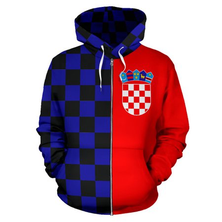 blue and red hoodie