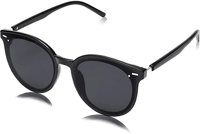 Amazon.com: SOJOS Classic Round Sunglasses for Women Men Retro Vintage Large Plastic Frame BLOSSOM SJ2067 with Black Frame/Grey Lens: Clothing