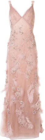 embellished A-line evening gown