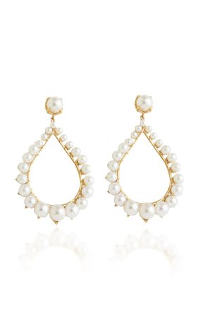 18k Yellow Gold Pearl, Diamond Earrings By Jamie Wolf | Moda Operandi