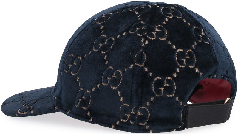 Gucci Velvet baseball cap with logo