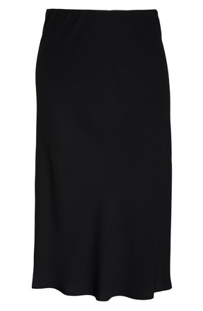 Halogen® Bias Cut Midi Skirt (Plus Size) black