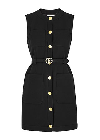 Gucci Black silk-blend mini dress - Harvey Nichols