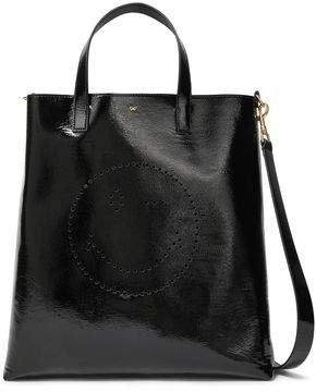 Perforated Wink Crinkled Patent-leather Tote