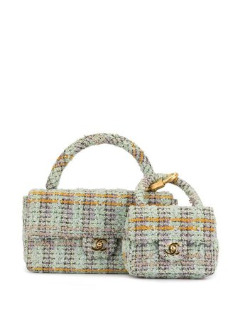 Chanel Pre-Owned 1992 Tweed Double Flap Bags - Farfetch