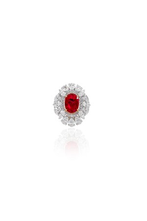 Ruby Oval Shape Ring, Gems Paradise Jaipur