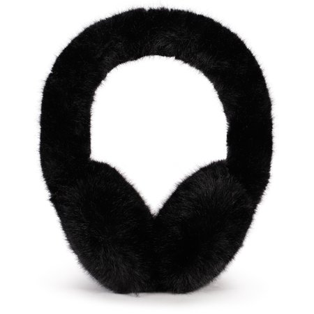 Bomboogie Fuzzy Faux Fur Ear-Warmers in Black - BAMBINIFASHION.COM
