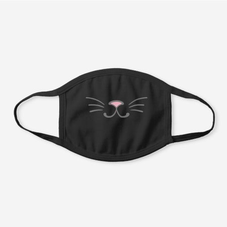 Cute Kitty Cat Nose Whiskers White Cotton Face Mask | Zazzle.com