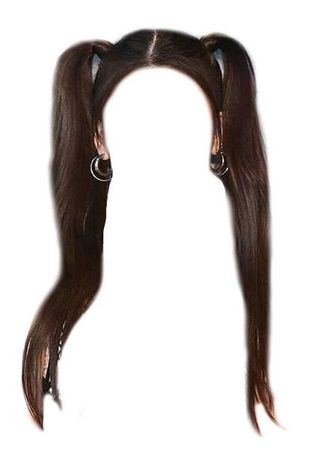 brown hair pigtails