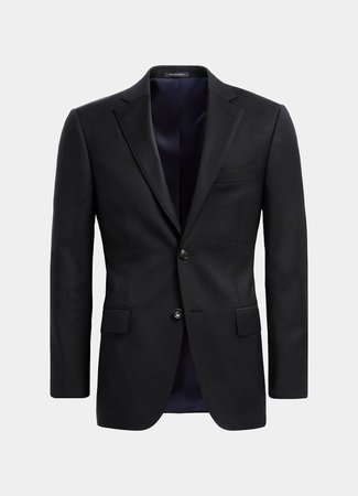 Black Napoli Pure Wool Suit, Blazer jacket