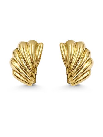 gold vintage shell earrings