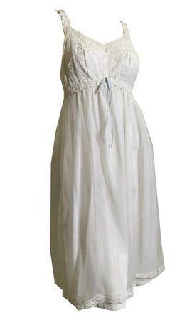 White Lace Bodice and Blue Chiffon Nightgown circa 1960s – Dorothea's Closet Vintage