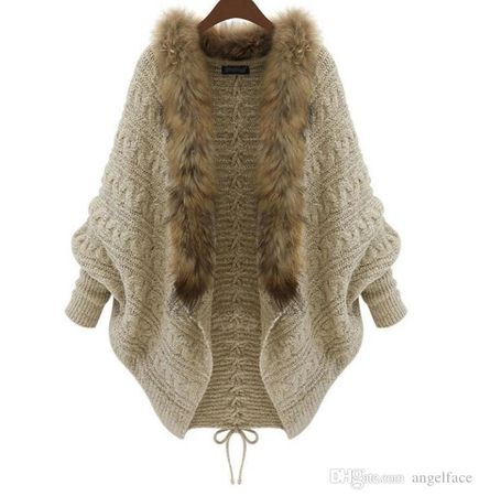 2016 Winter Open Cardigan Poncho Capes Pull Femme Autumn Women Fashion Knitted Wool Sweater Jacket Batwing Sleeve Shrug From Angelface, $14.32 | DHgate.Com