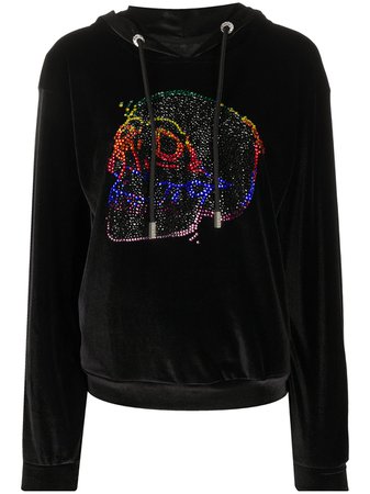 Black Philipp Plein embellished skull hoodie - Farfetch