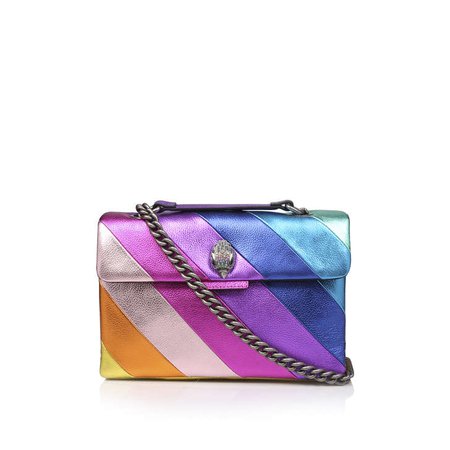 LEATHER KENSINGTON BAG Rainbow Stripe Shoulder Bag by KURT GEIGER LONDON | Kurt Geiger