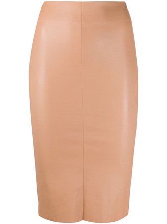 Drome Slim-Fit Pencil Skirt DPD1306D074 Brown | Farfetch