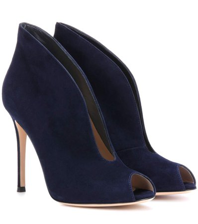 Gianvito rossi vamp suede peep-toe ankle boots blue women [UXSFqnaU-377] - $178.50 : Gianvito Rossi New York Online Shop, Gianvito Rossi Clothing Wholesale