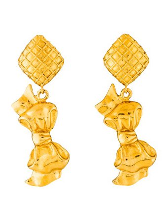 Chanel Vintage Bow Clip-On Earrings - Earrings - CHA350696 | The RealReal