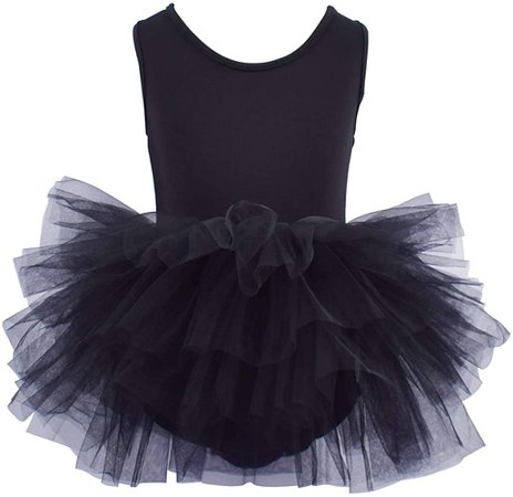 Amazon.com: Girls' Camisole Dance Tutu Leotard with Fluffy 4-Layers Skirt Tutu Dress for Dance, Gymnastics and Ballet Black 5-6 Years: Sports & Outdoors