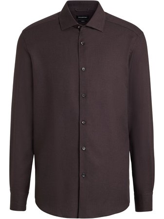Ermenegildo Zegna, long-sleeve cotton-blend shirt