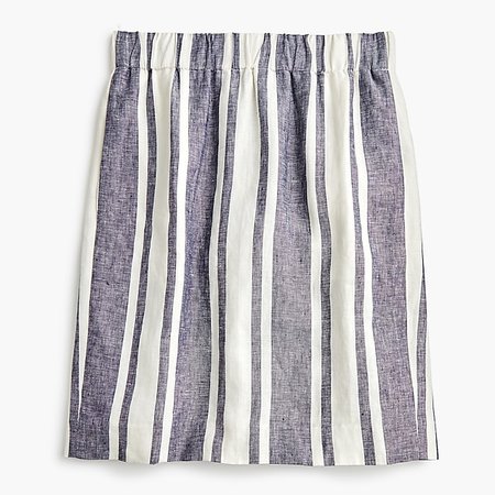 Women's Pull-On Linen Skirt In Stripe - Women's Skirts | J.Crew
