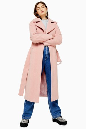TALL Pink Herringbone Coat | Topshop