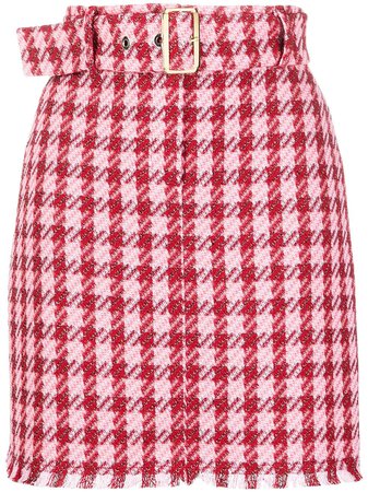 Pinko Belted check-print Mini Skirt - Farfetch