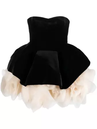 Ana Radu petal-layer Velvet Mini Dress - Farfetch