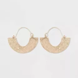 Flat Organic Shaped Brass And In Worn Gold Post Hoop Earrings - Universal Thread™ Gold : Target