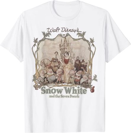 Amazon.com: Disney Snow White And The Seven Dwarfs Vintage Portrait T-Shirt : Clothing, Shoes & Jewelry