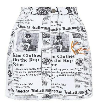 newspaper print skirt
