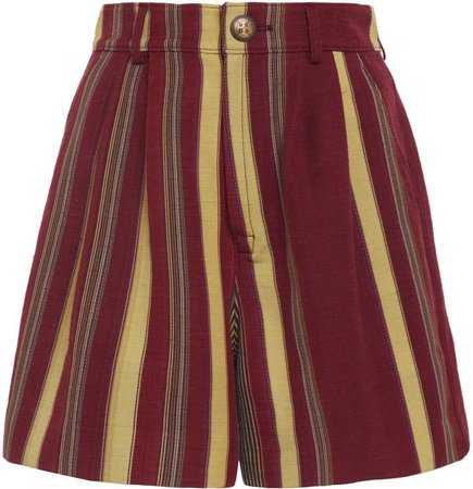 Etro Striped Silk-Blend Shorts Size: 38