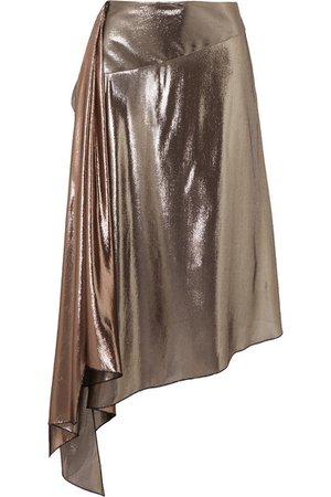 Givenchy | Asymmetric lamé midi skirt | NET-A-PORTER.COM