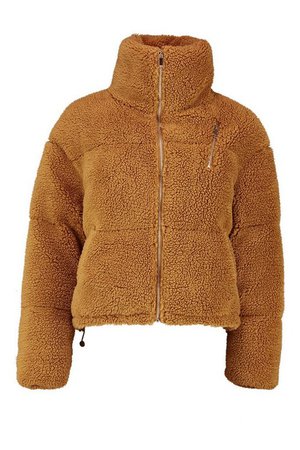 Teddy Faux Fur Puffer Jacket | Boohoo