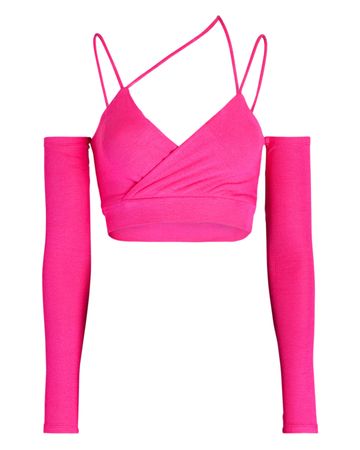 Lama Jouni Off-The-Shoulder Cut-Out Top in pink | INTERMIX®