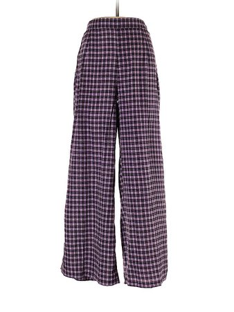 Glamorous 100% Polyester Checked gingham Purple Casual Pants Size 6 - 66% off | thredUP