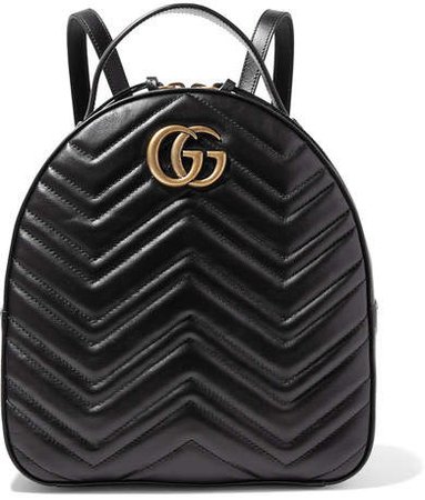 Gg Marmont Quilted Leather Backpack - Black