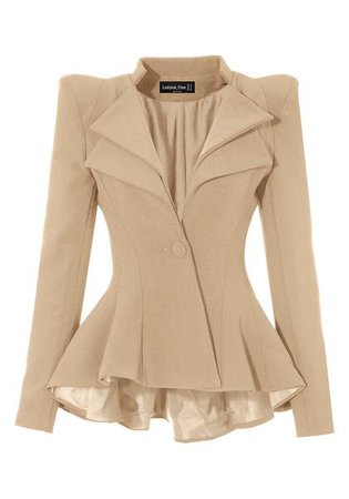Beige Fit and Flare Blazer