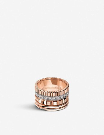 BOUCHERON - Quatre Radiant Edition rose-gold and 0.51ct diamond ring | Selfridges.com
