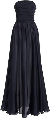 Alexandre Vauthier Ruched Strapless Silk Gown